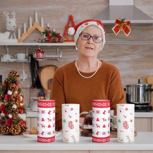 Rouleaux de chiffons microfibres jetables personnalisés pour Noël, pour la maison et la cuisine, rouleaux de serviettes microfibres antibactériennes réutilisables - Product Image 2