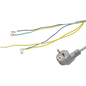 Câble d'alimentation à vente chaude, prise EU avec extrémité ouverte dénudée avec anneaux H05vv-f 3g1.0mm2, câble d'alimentation Cee7/7, cordon d'alimentation européen 1.5mm - Product Image 1