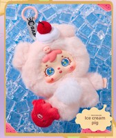 Trois petits Fluffies Samuel Hugs Ice Cream, adorable jouet en peluche à thème animal, boîte mystère, porte-clés, pendentif de sac à dos