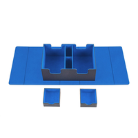 MIO Wholesale 400+ Boîte de rangement en cuir PU et velours pour jeux de cartes TCG/cartes flash PKM et jeux de société avec compartiment de rangement pour dés