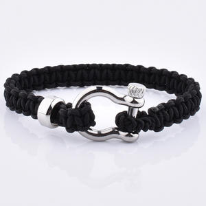 新しいデザイン手作りカスタムシルバーシャックル留め金ブルーロープブレスレット意味 - Product Image 5