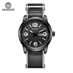 นาฬิกาควอตซ์ OCHSTIN 7074D สำหรับผู้ชาย หน้าปัด <span class=keywords><strong>24</strong></span> ชั่วโมง แสดงวันที่คู่ สายไนลอน กันน้ำ 3ATM นาฬิกาข้อมือลำลองสำหรับกิจกรรมกลางแจ้ง - Product Image 6