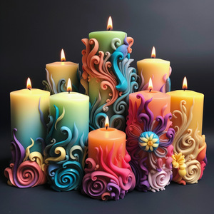 Custom Made Cylindrical Patterned Silicone <b>Candle</b> <b>Molds</b> Diy Home Decor Plaster <b>Molds</b> Irregular Shape Custom Dimensions - Product Image 1