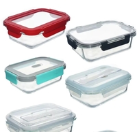 Ensemble de récipients de conservation alimentaire en verre modernes, compatibles micro-ondes, avec couvercles hermétiques, pour la préparation des repas et la pâtisserie, idéal pour la rentrée scolaire et la cuisine