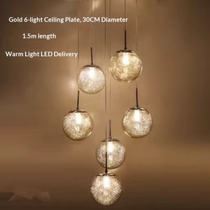 Staircase Chandelier Silver Pendant Long Villa Double-Height Living Room <b>Loft</b> Small Apartment Modern Simple <b>Light</b> Luxury - Product Image 3