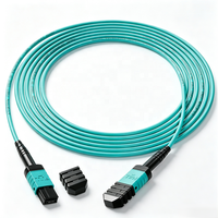 Kabel Patch Fiber MPO ke MPO OM3 Multimode 10G Fiber Jumper 8/12/16/24 Core untuk Kabel Data Center