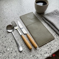 Étui à couverts en cuir PU, pochette personnalisée pour couteau, fourchette, cuillère, porte-ustensiles pour mariage, hôtel, restaurant, voyage, pique-nique