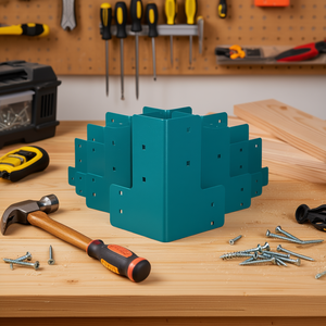 Supports d'angle pour établi, kit de supports d'angle droit en acier de 5 mm d'épaisseur pour bord de bureau, matériel de bricolage inclus, vert givré - Product Image 2