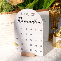 Calendrier de l'Avent en bois, décoration Ramadan Mubarak, ornement Eid, décorations islamiques personnalisées pour la maison, cadeau Eid Mubarak