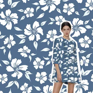 2022 New Design Flower Cotton Bamboo Digital Printed Fabric Soft Cotton Fabric For Dress