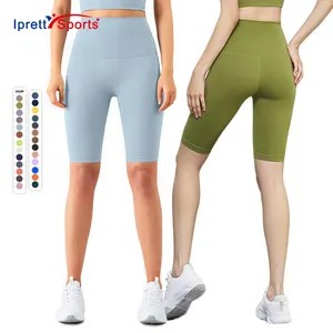 Colorful High Waisted Biker Shorts For Women Tummy Control Yoga Capri Tights Plus Size Running Shorts Pants