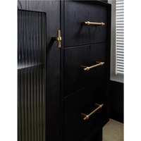 Poignées solides en laiton antique pour meubles, poignée de style T en bronze pour armoire de cuisine, barre de traction robuste pour armoire et coiffeuse