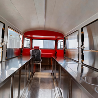 Remorque de restauration rétro entièrement équipée avec cuisine de camion à café, configuration barbecue, unité mobile de style américain, camion de nourriture rose