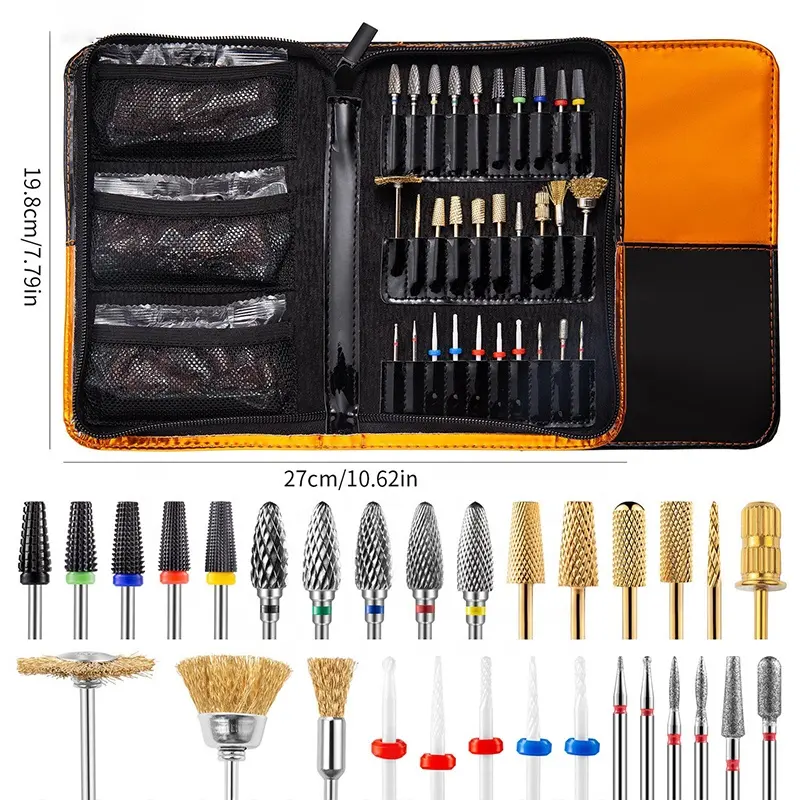 0 cái Kim Cương Móng Tay khoan bit Nha Khoa Kim Cương burs khoan khắc đánh bóng thủy tinh ngọc đá công cụ nail Drill Bits Set