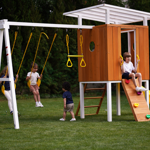 Ensembles de terrains de jeux pour enfants <span class=keywords><strong>en</strong></span> vente Cadre d'<span class=keywords><strong>escalade</strong></span> <span class=keywords><strong>en</strong></span> bois avec accessoires <span class=keywords><strong>en</strong></span> plastique - Product Image 2