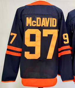 Maillots de hockey sur glace en gros : <span class=keywords><strong>Connor</strong></span> McDavid, Leon Draisaitl, Wayne Gretzky, Stuart Skinner – Broderie complète - Product Image 2