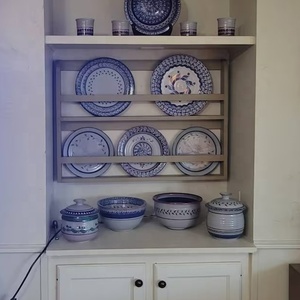 Ferme bois <span class=keywords><strong>mural</strong></span> suspendu plaque étagère affichage plaque murale support pour cuisine stockage décor - Product Image 2