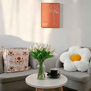 Tulipes artificielles écologiques de Mandy, 20 tiges, fleurs artificielles <span class=keywords><strong>en</strong></span> PU blanches, décoration pour la Saint-Valentin, Pâques, mariage, maison, 135 pouces - Product Image 6