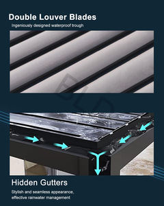 Sistema de Pérgola Bioclimática para Exteriores <span class=keywords><strong>con</strong></span> Persianas Eléctricas Impermeables Totalmente Personalizables para un Oasis en el Patio Trasero - Product Image 4