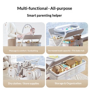 Baby Diaper Changing Table with Mosquito Net Foldable Metal Frame American Style Portable Multifunction for Newborns - Product Image 3