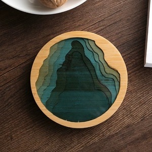 Juego de Posavasos de Bambú Reutilizables Estilo Chino con Portavasos y Bandeja para Té, Ecológico, para Ceremonia del Té - Product Image 1