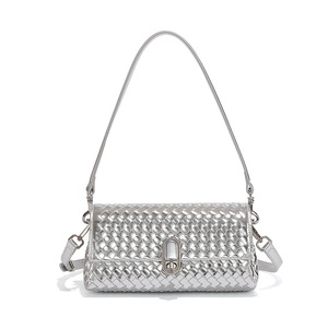 Classic Women's Chic Woven Shoulder Crossbody Saddle <b>Small</b> Square <b>Handbag</b> Daily Use - Product Image 4