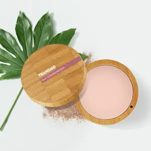 Private label blush packaging empty cosmetic jar custom bamboo palette eco friendly blush container empty