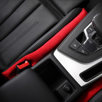 Remplisseur de Fente de Siège Auto Personnalisé en Daim Respirant de Luxe, Bande Souple Anti-Fuite Rouge Portable