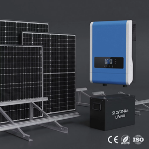 Système hors réseau monocristallin 11kW 51.2V avec fonction <span class=keywords><strong>de</strong></span> complément <span class=keywords><strong>de</strong></span> réseau, batterie LiFePO4 15kWh et onduleur MPPT 160A pour stockage d'énergie domestique - Product Image 4