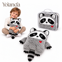 Peluche personnalisée OEM en forme de raton laveur, jouet en peluche doux à poils bouclés, peluche lestée pour enfants, adolescents et adultes