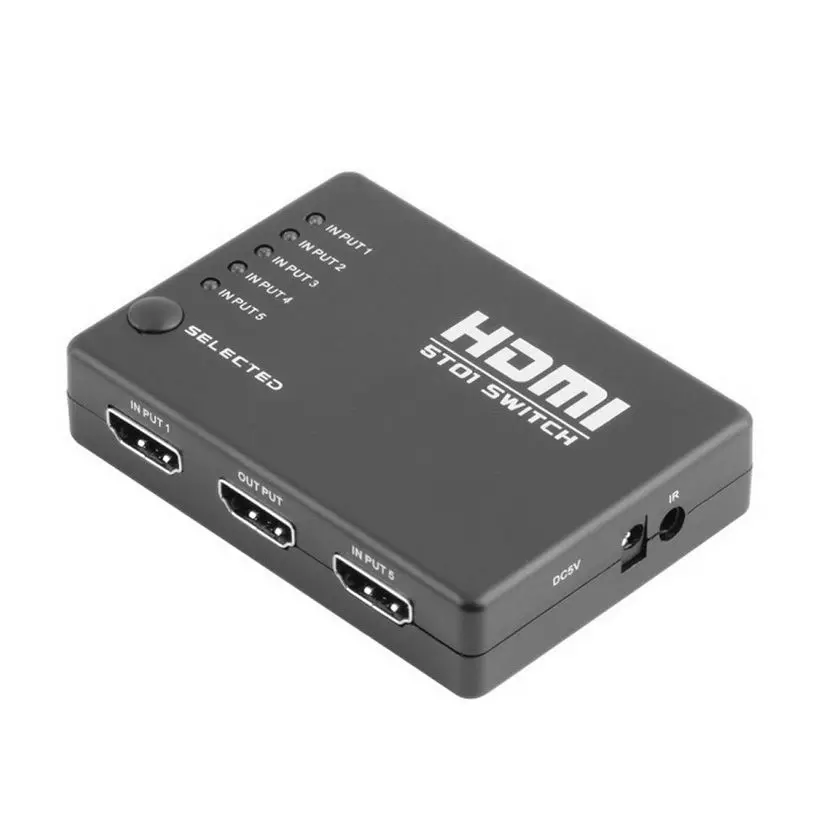 HDMl Switch splitter 5 in 1 out V1.4 Ultra HD 3D 1080P support and ARC supported 5X1 Switcher