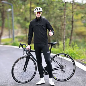 Erkekler kış bisiklet ceket rüzgar geçirmez çabuk kuruyan bisiklet sürme uzun pantolon 3D jel pedleri ile spor bisiklet giyim