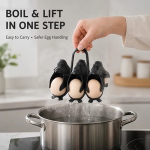 Juego de Soportes para Huevos de Pingüino, 6 Piezas, Apilables, Organizador de Huevos para Refrigerador, Cocedor de Huevos Cocidos - Product Image 4
