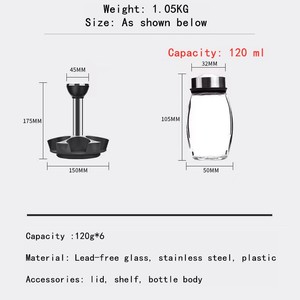 Tarros de vidrio giratorios para cocina, juego de especias, contenedor de condimentos, soportes de almacenamiento, oz especiales porta tempero, 6 uds. - Product Image 5