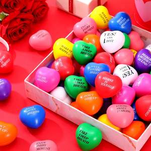 Promosyon özel kalp stres topu motivasyon İlham renkli stres giderici köpük topu anksiyete kabartma çocuk için oyuncak yetişkin - Product Image 4