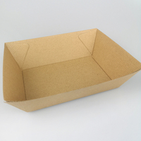 Plateau en papier Kraft, emballage à emporter, carte de puce gobelet à cannelure F, plateau en papier ondulé, 500 pièces