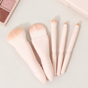 Custom Logo Pink Travel <b>Makeup</b> Brush Set <b>Compact</b> Face Concealer Brushes with Mirror Low MOQ - Product Image 6