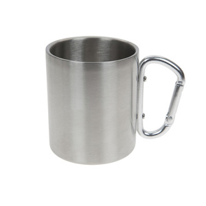 Tasse métallique <span class=keywords><strong>Double</strong></span> paroi avec <span class=keywords><strong>mousqueton</strong></span>, facile à transporter, en acier inoxydable, 180ml, pour Camping voyage escalade - Product Image 1