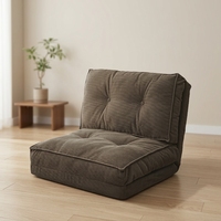Fauteuil simple ergonomique sans accoudoirs en mousse compressée et velours côtelé