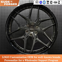 Jante de voiture en alliage forgé concave GUDE Blossom Pink T6061, 2 pièces, brossée, ODM OEM, entraxes 5x112, 5x108, 5x114.3, 5x120