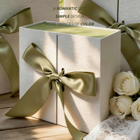Boîte cadeau magnétique pliable écologique personnalisée avec ruban pour bijoux, accessoires de mode, emballage en boîte en papier