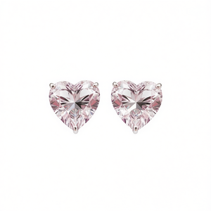 E1131 Heart Shape <b>Black</b> Diamond Stud <b>Earrings</b> <b>For</b> <b>Women</b> Romantic Claw Setting Crystal Jewelry - Product Image 1