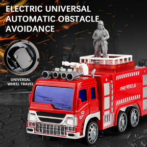 Fabbrica diretta elettrica <span class=keywords><strong>camion</strong></span> <span class=keywords><strong>dei</strong></span> <span class=keywords><strong>pompieri</strong></span> giocattoli rotazione 360 ° di sollevamento automatico Bump and Go 4D luci & musica veicolo universale per i bambini - Product Image 4