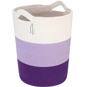 Haute qualité Eco linge tissé panier de rangement maison coton corde stockage organisateur panier à linge - Product Image 5