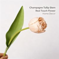 Vochtig aanvoelende, realistische kunsttulpen, enkelvoudige steel, kunsttulpen bruidsboeket, tafelvaas, bloemdecoratie voor thuis
