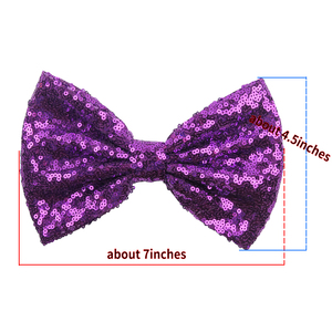Accesorios <span class=keywords><strong>para</strong></span> el Cabello de Moda Dulce al por Mayor, Lazo de Lentejuelas Brillantes de 7 Pulgadas <span class=keywords><strong>sin</strong></span> Clip en 54 Colores <span class=keywords><strong>para</strong></span> Niñas y Niños - Product Image 6