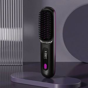 Cepillo Alisador de Cabello Inalámbrico de Nylon - Plancha Eléctrica Profesional con Calentamiento Rápido, Iones Negativos, Nutritiva, Fácil de Usar e Inteligente - Product Image 5