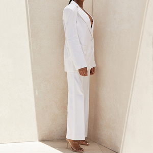 Su misura Delle Donne di Estate Bianco di <span class=keywords><strong>Lino</strong></span> Della Miscela <span class=keywords><strong>Pantaloni</strong></span> di <span class=keywords><strong>Lino</strong></span> <span class=keywords><strong>Pantaloni</strong></span> Larghi - Product Image 3