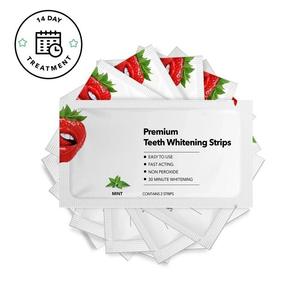 Meilleur vendeur 28 bandes traitement de blanchiment des dents de qualité supérieure à action rapide 14 jours bandes de blanchiment des dents à saveur fraise et menthe naturelles - Product Image 3