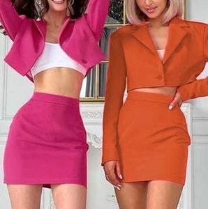 Nueva moda Casual traje corto falda delgada Conjunto 2 piezas al por mayor de ropa de mujer europea y americana - Product Image 3